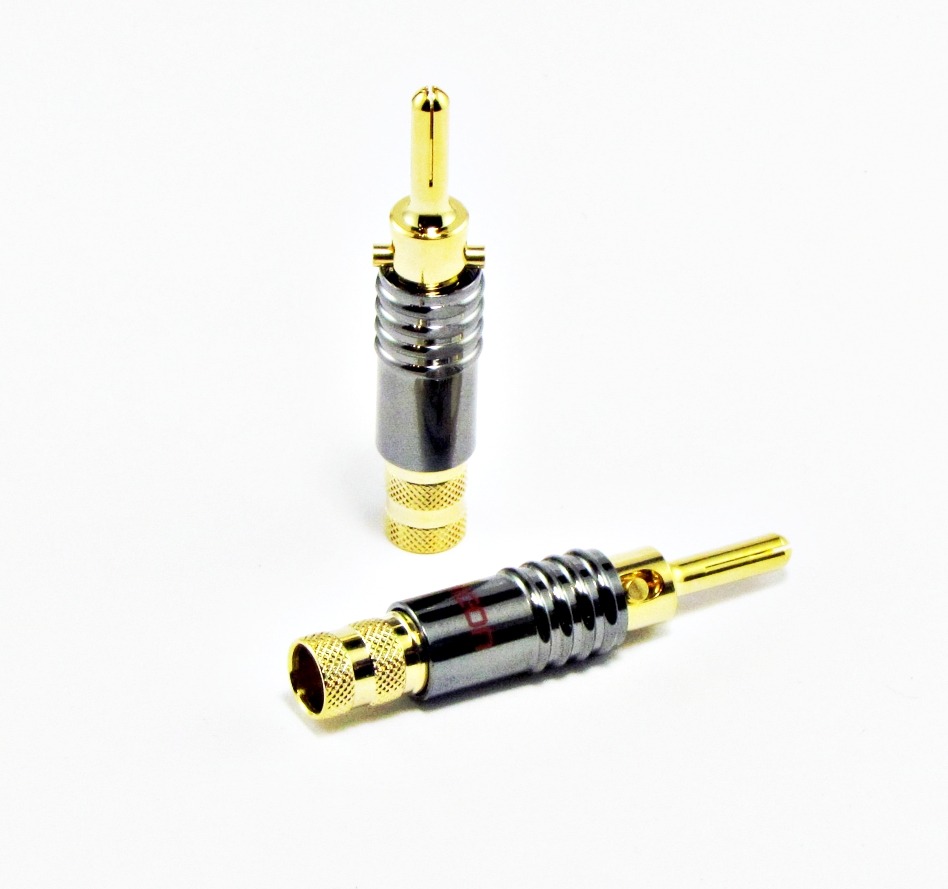 Hicon Bananenstecker - verriegelbar - vergoldet – Bild 3